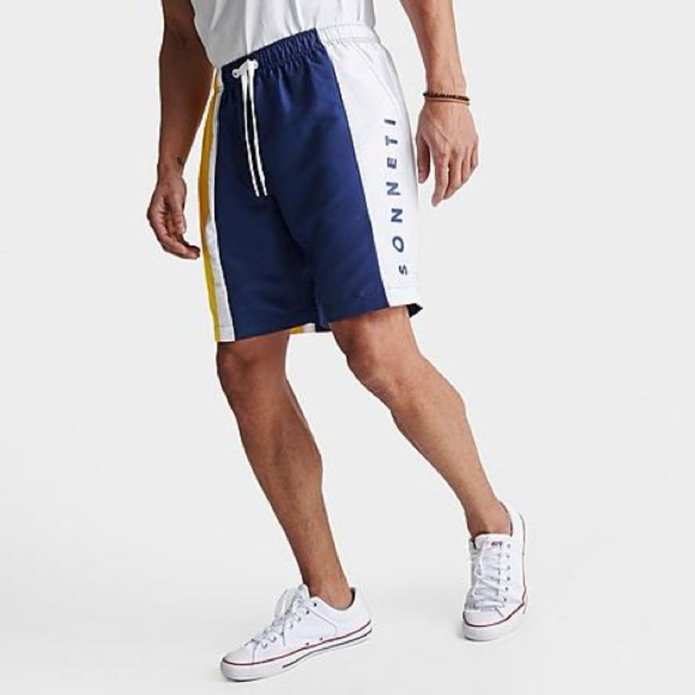 Sonneti Yellow Navy Colorblock Shorts Men’s L